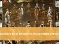 Obraz przedstawia motyw danse macabre, gdzie szkielety tańczą z ludźmi różnych stanów, przypominając o nieuchronności śmierci.