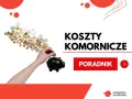 Ręka wrzuca monetę do świnki-skarbonki. Tekst: "Koszty komornicze". Dowiedz się, ile zarabia komornik.