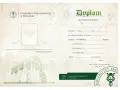 Dyplom ukończenia studiów Uniwersytetu Ekonomicznego w Poznaniu, z danymi absolwenta i podpisami.