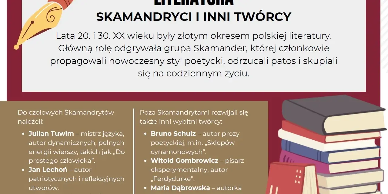 Złota epoka polskiej literatury lat 20. i 30. XX wieku. Skamandryci i inni twórcy, w tym autor "Ferdydurke", kształtowali oblicze epoki.