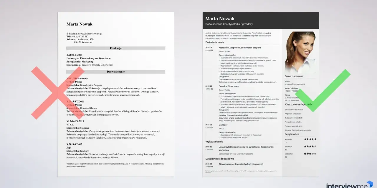 Marta Nowak, doświadczona Koordynatorka Sprzedaży, prezentuje swoje CV. To idealne zdjęcie do CV, pokazujące profesjonalizm i pewność siebie.