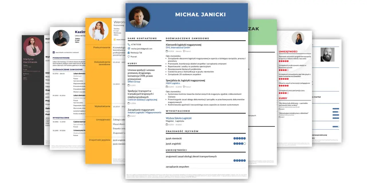 CV bez doświadczenia: Michał Janicki, kierownik logistyki, z doświadczeniem w DHL i H&M. Kursy i umiejętności.