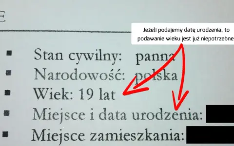 Wskazówki jak napisać CV do pracy: dane osobowe, narodowość, wiek. Podkreślono, że podawanie wieku jest zbędne, gdy jest data urodzenia.