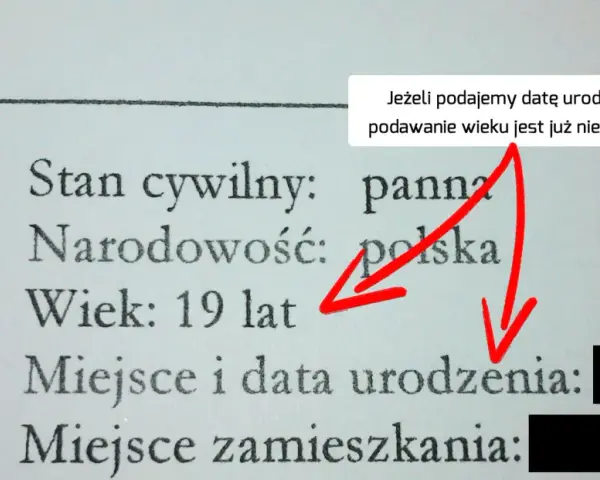 Wskazówki jak napisać CV do pracy: dane osobowe, narodowość, wiek. Podkreślono, że podawanie wieku jest zbędne, gdy jest data urodzenia.