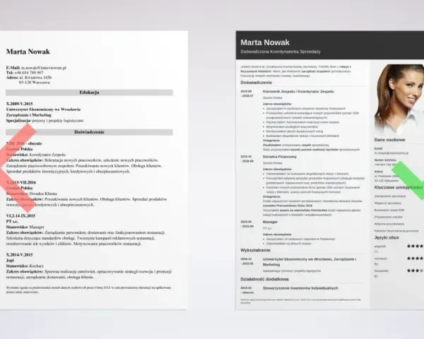 Marta Nowak, doświadczona Koordynatorka Sprzedaży, prezentuje swoje CV. To idealne zdjęcie do CV, pokazujące profesjonalizm i pewność siebie.